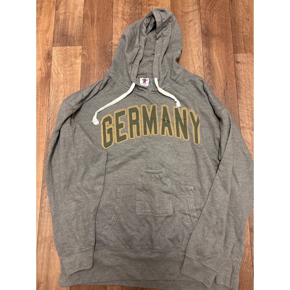 Brew City Germany Beer Pocket Hoodie Mens XL Gray Sweatshirt Beverage Holder